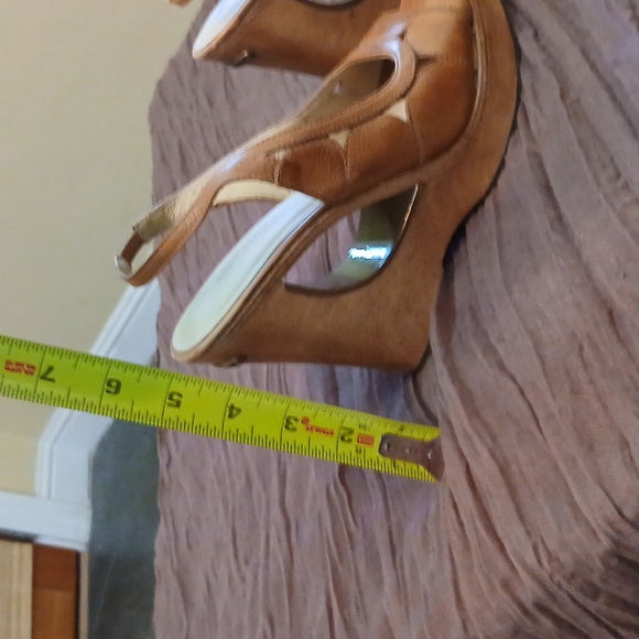 Michael Kors Vintage Wood Platform Wedges 7.5 Great Condition! - Picture 8 of 9